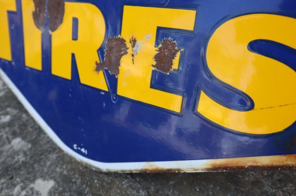 画像12: dp-250618-36 GOODYEAR TIRES / 1940's Diamond Shape Double Sided Porcelain Sign