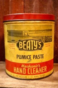 dp-250618-28 BEATY'S HAND CLEANER / 1940's-1950's Tin Can