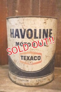 dp-250618-81 TEXACO 1960's-1970's HAVOLINE MOTOR OIL ONE U.S. GALLON CAN