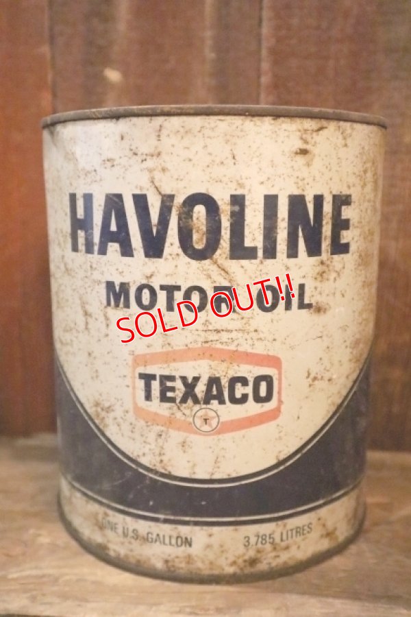 画像1: dp-250618-81 TEXACO 1960's-1970's HAVOLINE MOTOR OIL ONE U.S. GALLON CAN