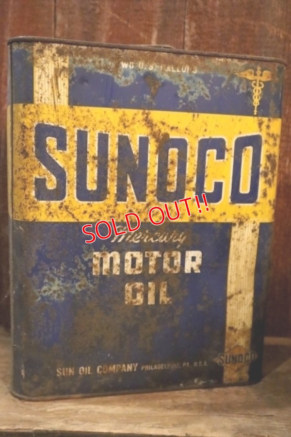 画像3: dp-250618-84 SUNOCO Mercury 1940's MORTO OIL TWO U.S. GALLONS CAN