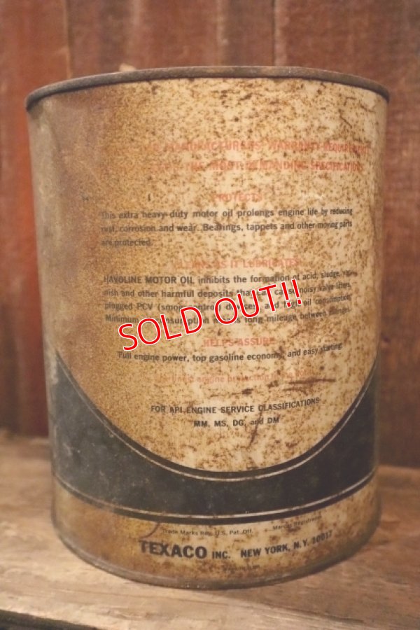 画像3: dp-250618-81 TEXACO 1960's-1970's HAVOLINE MOTOR OIL ONE U.S. GALLON CAN