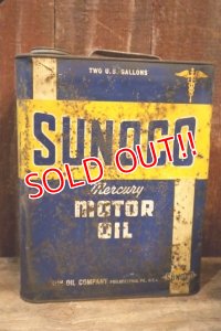 dp-250618-84 SUNOCO Mercury 1940's MORTO OIL TWO U.S. GALLONS CAN