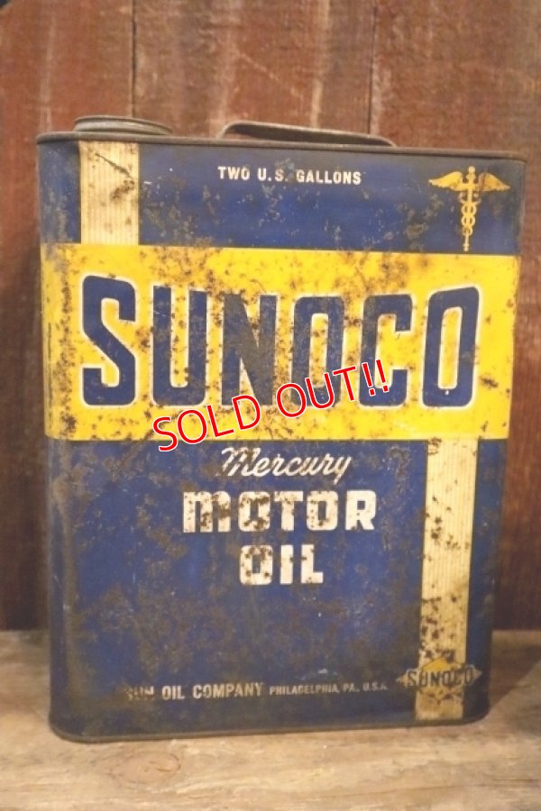 画像1: dp-250618-84 SUNOCO Mercury 1940's MORTO OIL TWO U.S. GALLONS CAN