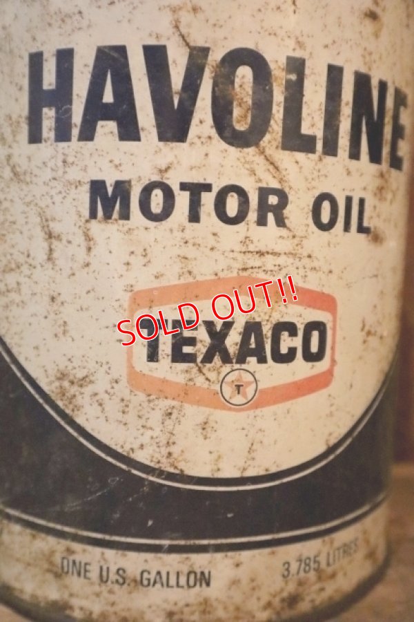 画像2: dp-250618-81 TEXACO 1960's-1970's HAVOLINE MOTOR OIL ONE U.S. GALLON CAN