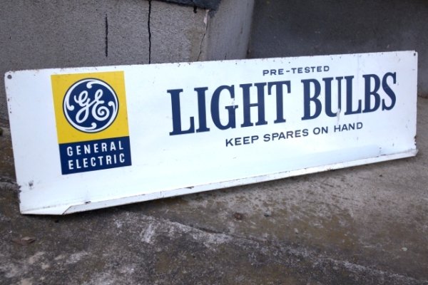 画像1: dp-250618-07 GENERAL ELECTRIC / LIGHT BULBS 1960's-1970's W-sided Metal Sign