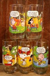 gs-250618-05 PEANUTS / McDonald's1983 Camp Snoopy Collection Glass Full set