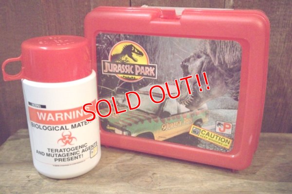 画像1: ct-250618-07 JURASSIC PARRK / THERMOS 1993 Plastic Lunch Box
