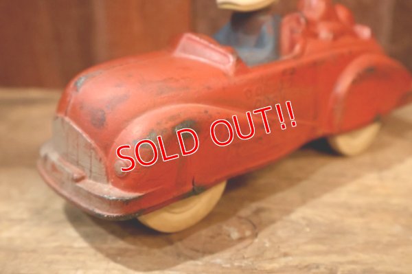 画像3: ct-250618-07 Donald Duck & Pluto / SUN RUBBER 1930's-1940's Car Toy