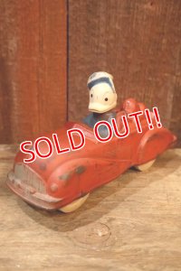 ct-250618-07 Donald Duck & Pluto / SUN RUBBER 1930's-1940's Car Toy