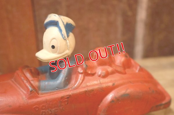 画像6: ct-250618-07 Donald Duck & Pluto / SUN RUBBER 1930's-1940's Car Toy