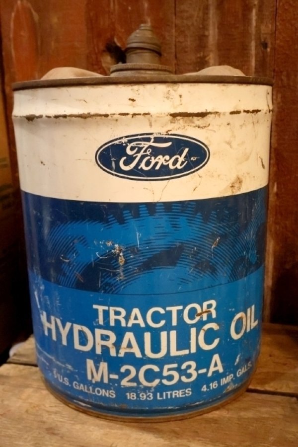 画像4: dp-250618-59  Ford TRACTOR HYDRAULICOIL / 1970's 5 U.S.GALLONS CAN