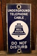 dp-250531-03 BELL SYSTEM UNDERGROUND TELEPHONE CABLE Enamel Plate Sign