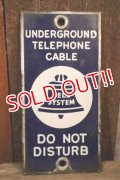 dp-250531-03 BELL SYSTEM UNDERGROUND TELEPHONE CABLE Enamel Plate Sign