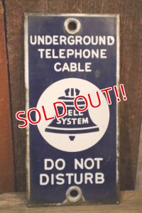 dp-250531-03 BELL SYSTEM UNDERGROUND TELEPHONE CABLE Enamel Plate Sign