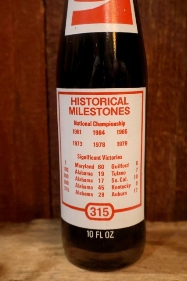 画像4: ck-032 Arizona Crimson Tide "Paul Bear Bryant" / 1980's Coca Cola Bottle