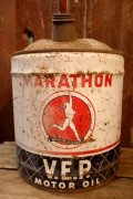 dp-250618-69 MARATHON V.E.P. 1960's 5 U.S. GALLONS MOTOR OIL CAN