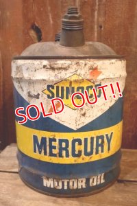 dp-250618-62 SUNOCO MERCURY 1960's 5 U.S. GALLONS MOTOR OIL CAN