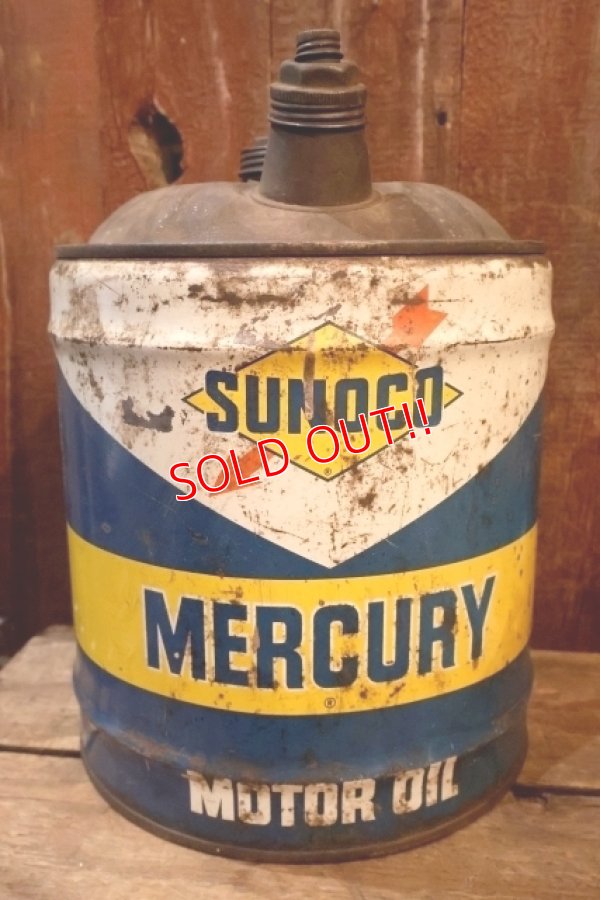 画像1: dp-250618-62 SUNOCO MERCURY 1960's 5 U.S. GALLONS MOTOR OIL CAN