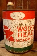 dp-250618-72 WOLF'S HEAD 1970's 5 U.S. GALLONS MOTOR OIL CAN