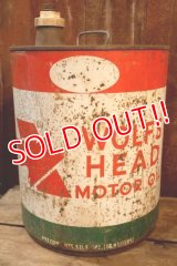 dp-250618-72 WOLF'S HEAD 1970's 5 U.S. GALLONS MOTOR OIL CAN