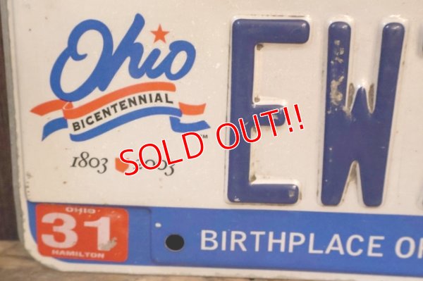 画像2: dp-250320-21 License Plate OHIO BICENTENNIAL "EW79NL"
