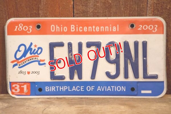 画像1: dp-250320-21 License Plate OHIO BICENTENNIAL "EW79NL"