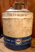 dp-250618-50 THE PURE OIL COMPANY 1960's 5 U.S. GALLONS MOTOR OIL CAN