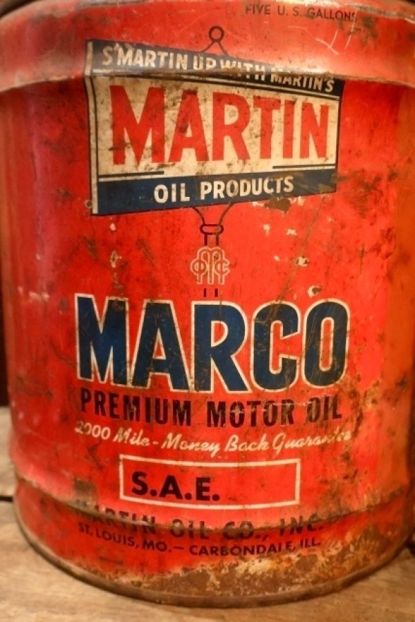 画像2: dp-250618-61 MARTIN MARCO 1960's 5 U.S. GALLONS PREMIUM MOTOR OIL CAN