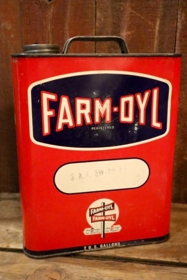 画像1: dp-250618-28 THE FARM-OYL COMPANY 2 U.S.GALLONS MOTOR OIL CAN