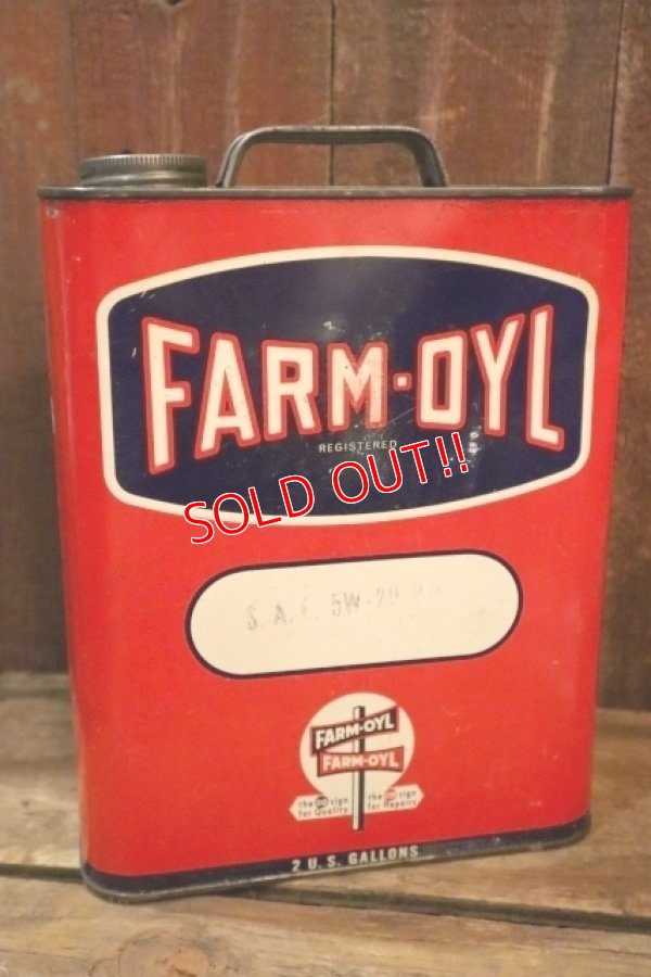 画像1: dp-250618-28 THE FARM-OYL COMPANY 2 U.S.GALLONS MOTOR OIL CAN