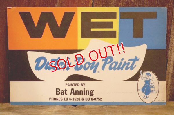画像1: dp-250802-37 Dutch Boy Paint 1950's "WET" Paper Sign