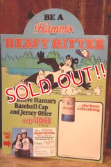 ct-250802-23 Hamm' Beer 1980's "HEAVY HITTER" Advertising Cardboard Sign