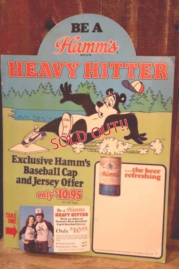 画像1: ct-250802-23 Hamm' Beer 1980's "HEAVY HITTER" Advertising Cardboard Sign