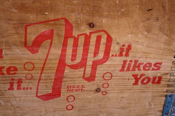 画像2: dp-250807-02 7 Up / 1960's-1970's Wood Crate Box