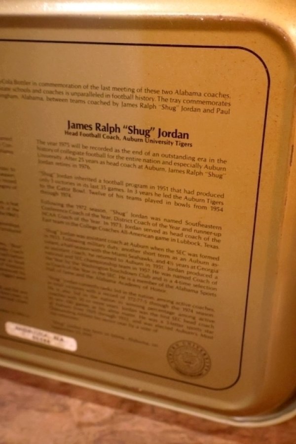 画像10: ck-045 ALABAMA & AUBURN UNIVERSITY / Coca-Cola 1975 Tin Serving Tray