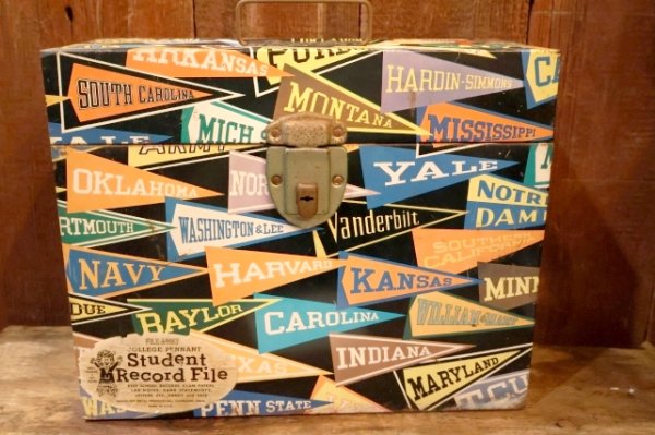 画像1: dp-250804-09 1950's-1960's College Pennant Student Record File Box