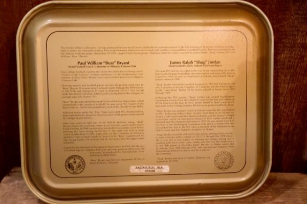 画像8: ck-045 ALABAMA & AUBURN UNIVERSITY / Coca-Cola 1975 Tin Serving Tray