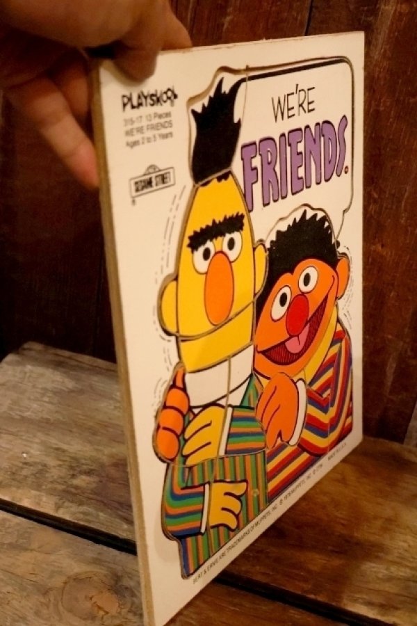 画像7: ct-250802-31 Bert & Ernie / Playskool 1970's Wood Frame Tray Puzzle