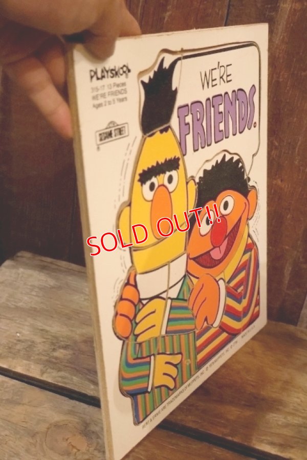 画像7: ct-250802-31 Bert & Ernie / Playskool 1970's Wood Frame Tray Puzzle