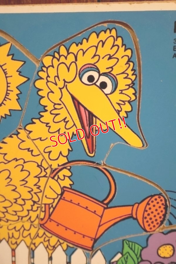 画像2: ct-250802-30 Big Bird & Little Bird / Playskool 1970's Wood Frame Tray Puzzle
