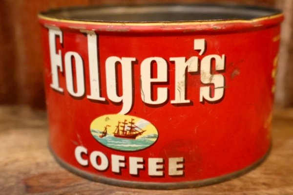 画像3: dp-241106-39 Folger's COFFEE VINTAGE TIN CAN