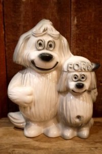 ct-250701-06 FORD / 1950's-1960's Shaggy Dog Ceramic Coin Bank