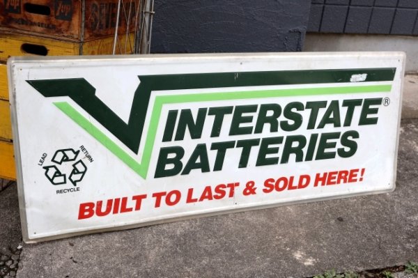 画像1: dp-250618-22【※店頭ピックのみ】 INTERSTATE BATTERIES / Large Metal Sign
