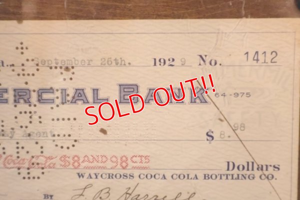 画像3: dk-093 Coca-Cola 1929 Commercial Bank Check