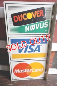 dp-250205-36 DISCOVER・VISA ・Master Card 1990's W-sided Metal Sign