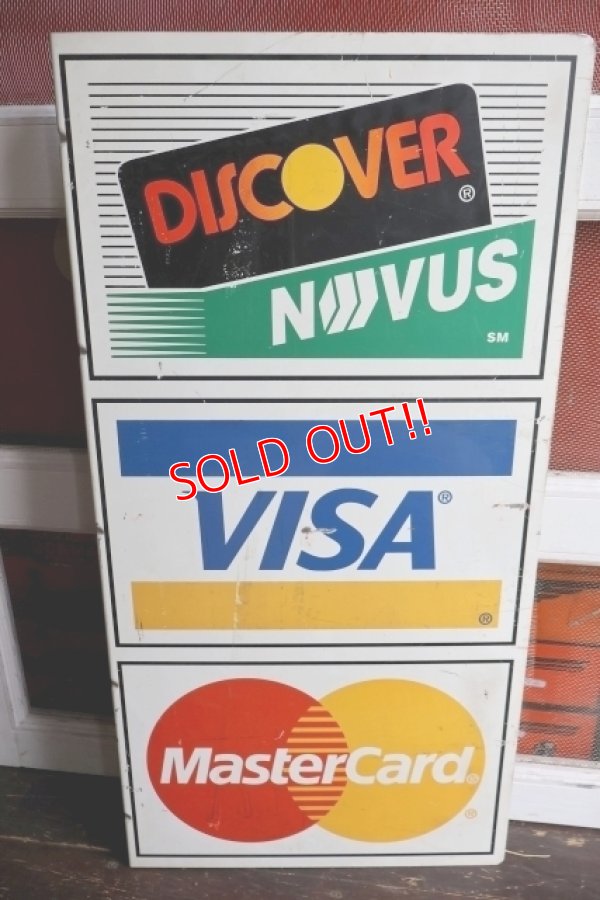 画像6: dp-250205-36 DISCOVER・VISA ・Master Card 1990's W-sided Metal Sign