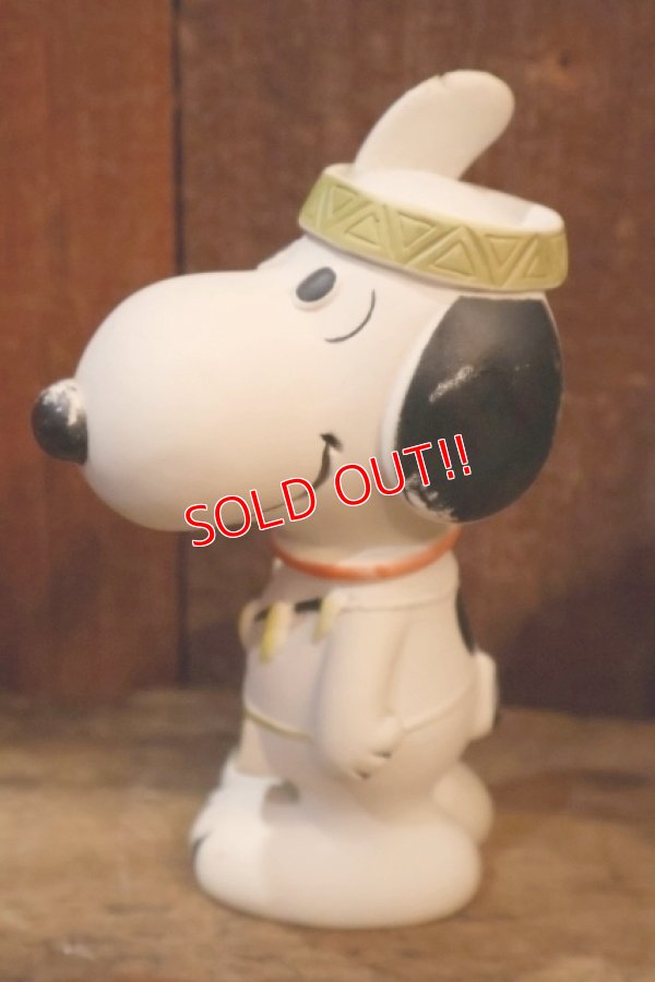 画像3: ct-250901-02 Snoopy / 1980's Vinyl Squeak Toy "Indian"