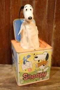 ct-250320-30 【JUNK】Snoopy / MATTEL 1972 Musical  Jack in the Box