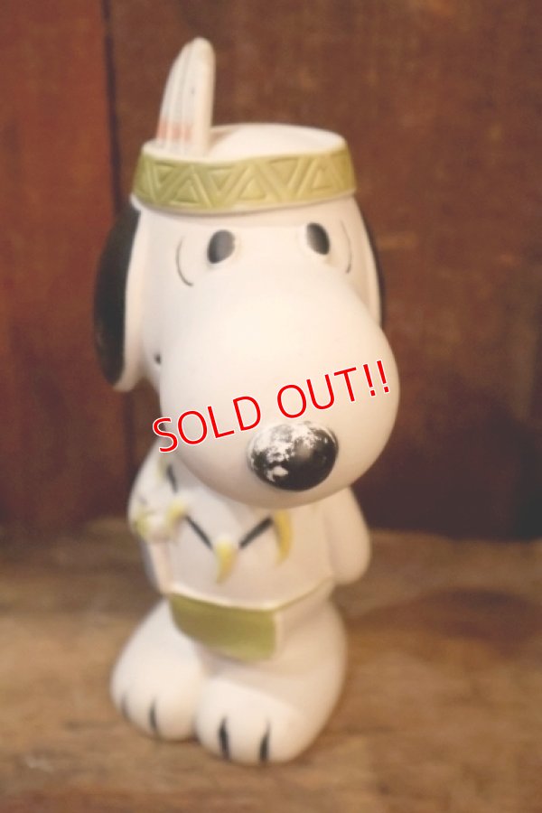 画像2: ct-250901-02 Snoopy / 1980's Vinyl Squeak Toy "Indian"